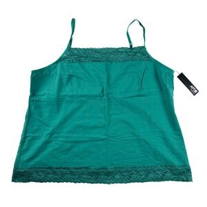 Apt 9 Essentials Latigo Bay Green Lace Trim Cami Tank Top 3X MN41000